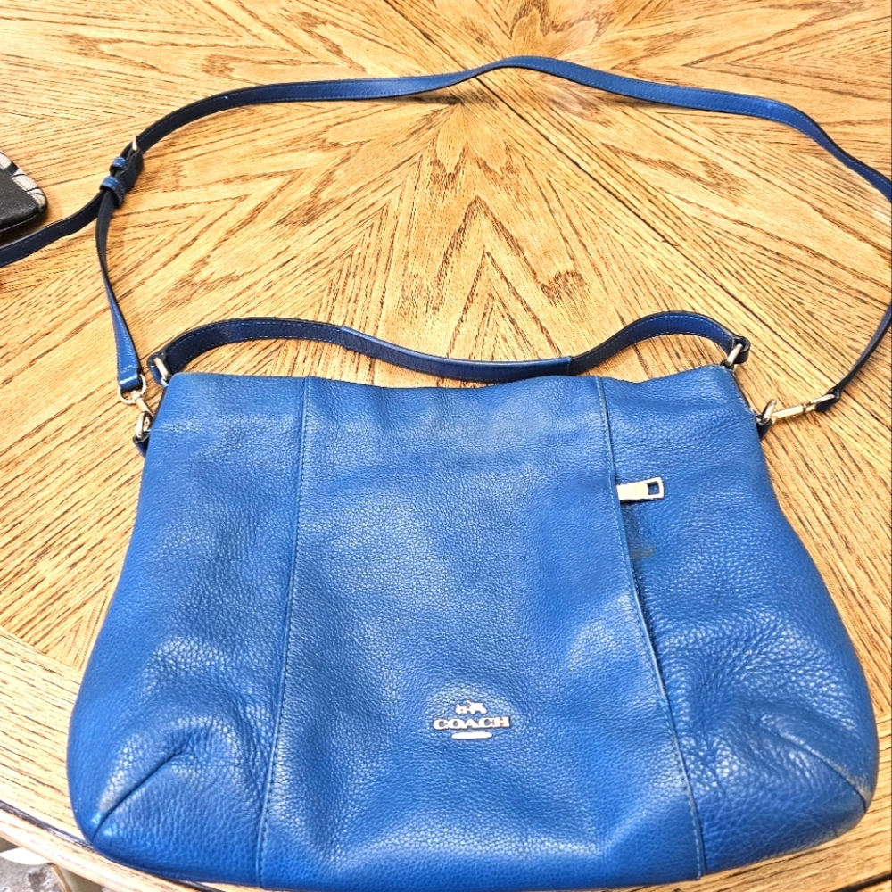 Coach blue pepple leather crossbody